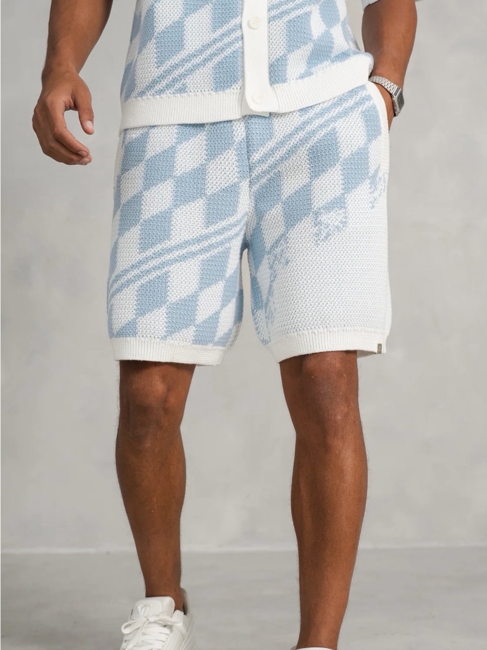 Men's Knitted CHeckerd  Shorts